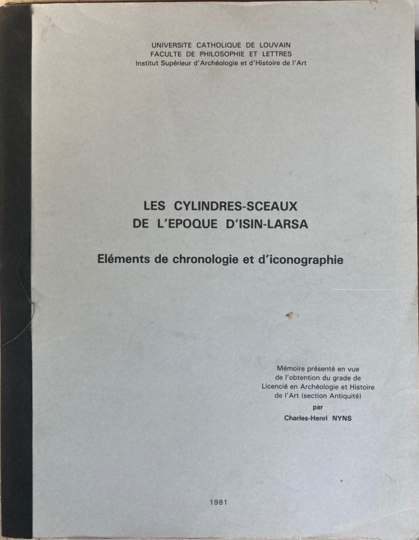 Les Cylindres-sceaux de l'époque d'Insin-Larsa